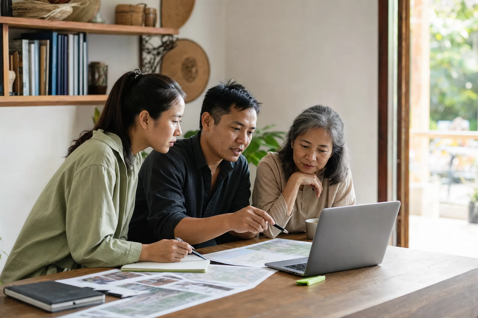 A nonprofit team planning a community program together